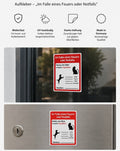 Feuerwehr Info Haustier Katze Hund Haustür Sticker Aufkleber Fire and Rescue Aufkleber Feuerwehr Rettungsdienst