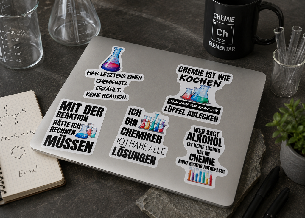 Chemie Aufkleber Wissenschaft Science Lustige Sticker Labor Geschenke Lehrer Fun