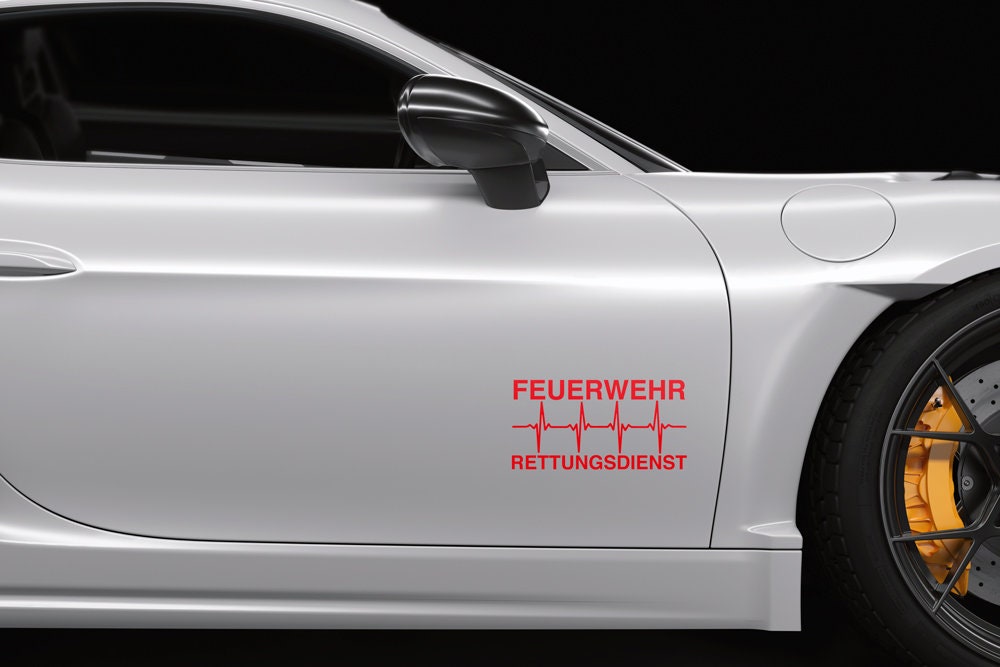 Feuerwehr Rettungsdienst Aufkleber Sticker Auto 112 Sinuslinie