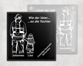Personalisierter Glasuntersetzer Feuerwehr – Vater & Sohn / Tochter mit Wunschtext – Geschenk Feuerwehrmann