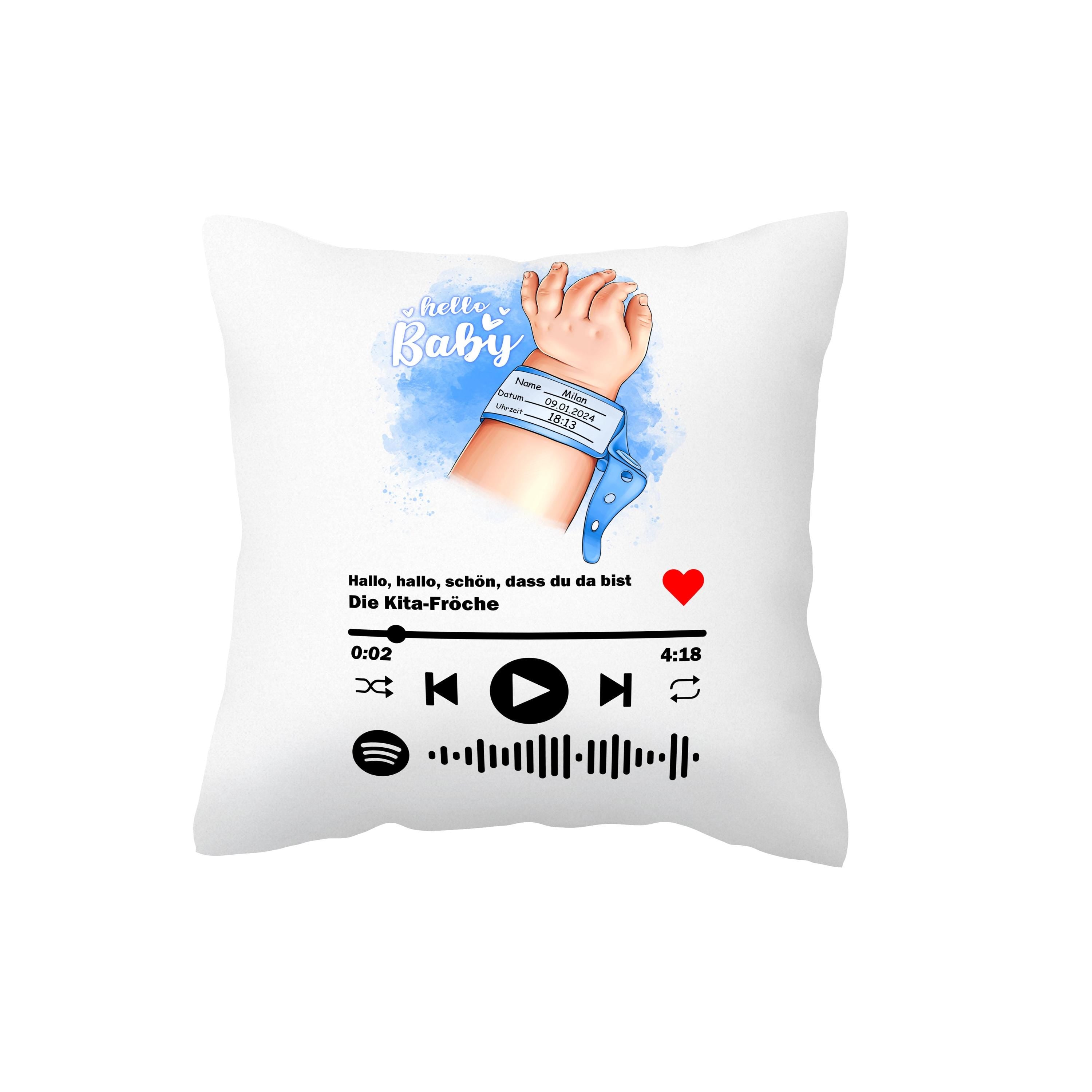 Baby Geburt Kissen personalisiert Namen Datum Uhrzeit Geschenk Mama Papa Opa Oma Kinderzimmer Neugeborenes