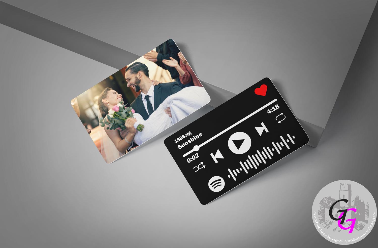 Personalisierte Spotify-Musikkarte mit Foto und Musikcode Hochzeit Valentinstag Geschenk Freundschaft Liebe Geburtstags PVC Karte