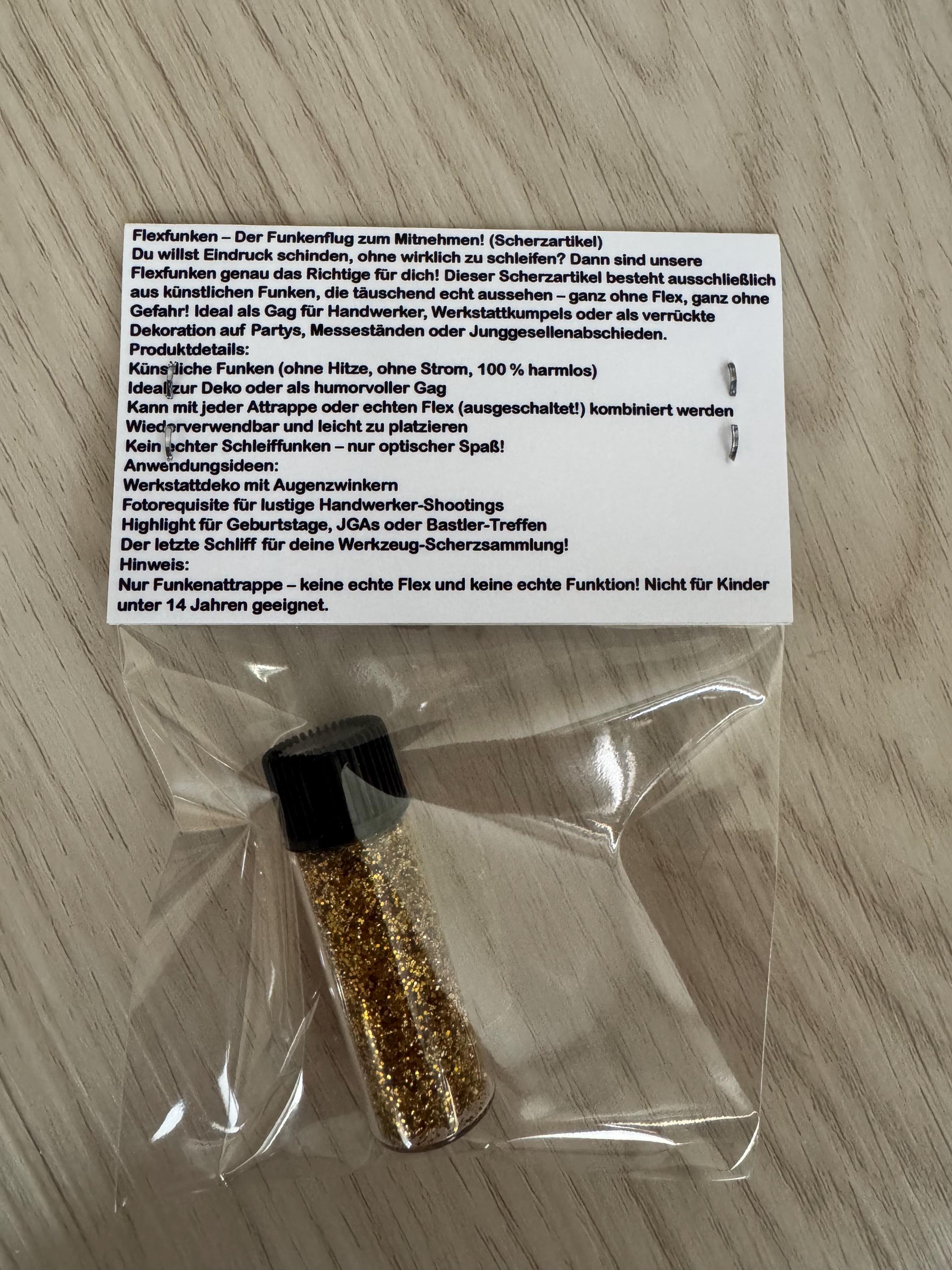 Flexfunken Flex Werkstatt Handwerker Handwerk Scherzartikel Gold flexen Geschenk Männer witzig Azubi