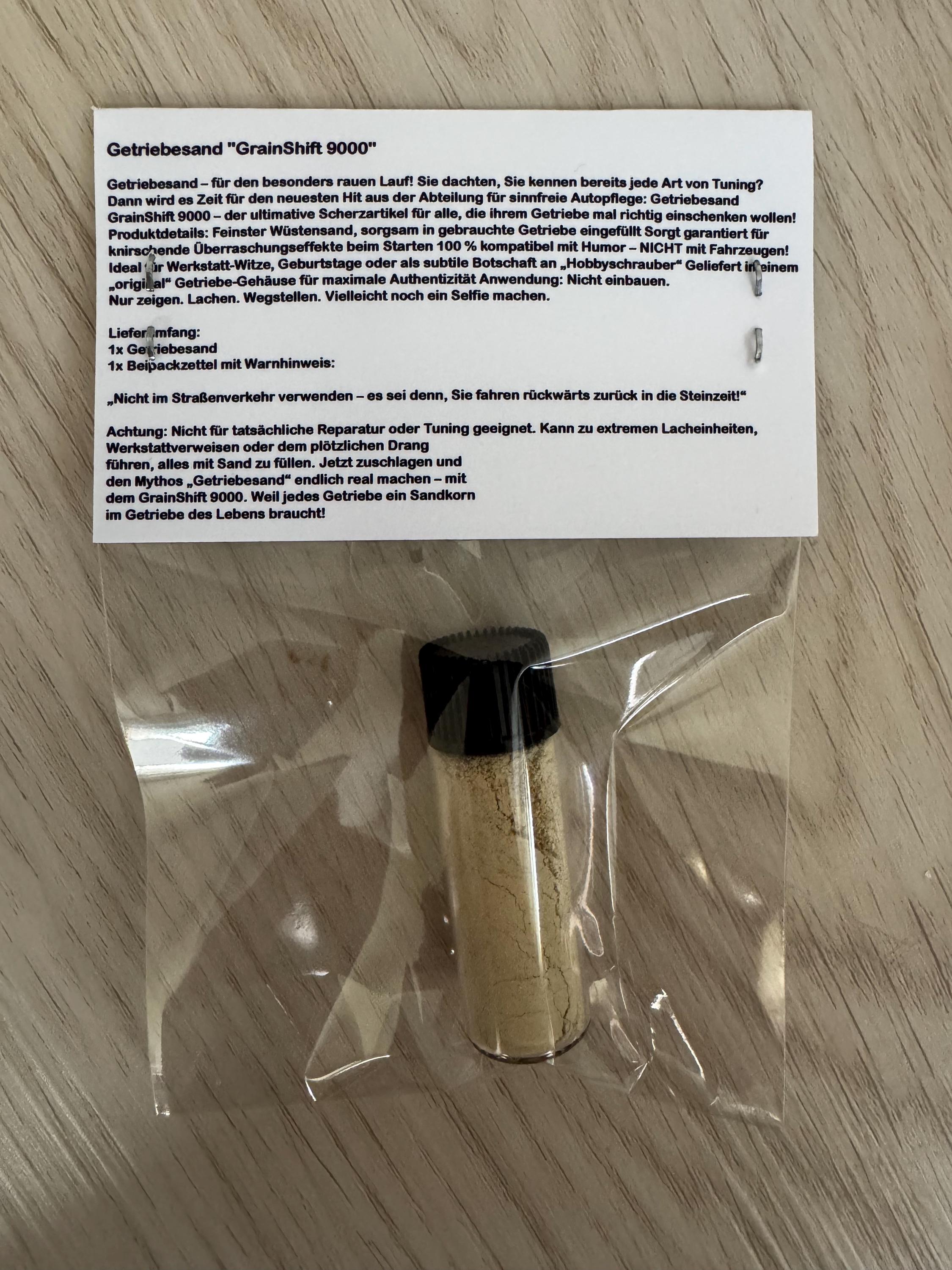 Getriebesand Werkstatt KFZ Scherzartikel Auto Azubi Geschenke Männer Sand Getriebe Fun Car Hobby Schrauber