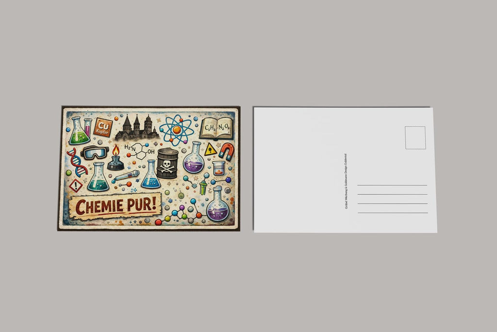 Postkarte Stadtmotiv – Wiesbaden · Mainz · Bad Kreuznach · Guldental - Chemie – 300g matt laminiert – Grußkarte |Souvenir | personalisierbar